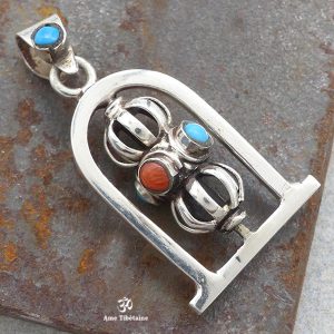 PA346 Pendentif Argent Massif Dorje Vajra – Image 1