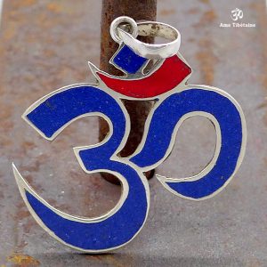 PA189 Pendentif Tibétain Argent Massif Om – Image 1
