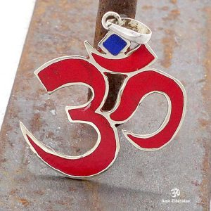 PA190 Pendentif Tibétain Argent Massif Om – Image 1