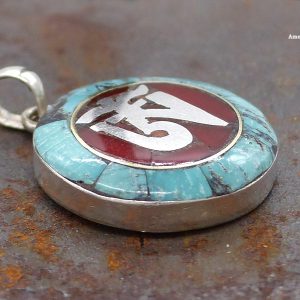 PA193 Pendentif Argent Massif Om Tibétain – Image 2