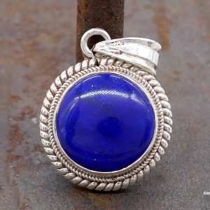 PA174 Pendentif Tibétain Argent Massif Lapis Lazuli – Image 1