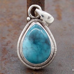 PA175 Pendentif Tibétain Argent Massif Turquoise – Image 1