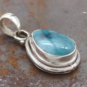 PA175 Pendentif Tibétain Argent Massif Turquoise – Image 2