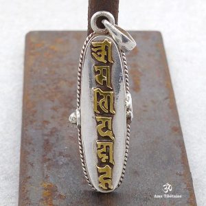 PA389 Pendentif Argent Massif Ghau Mantra Tibétain – Image 1