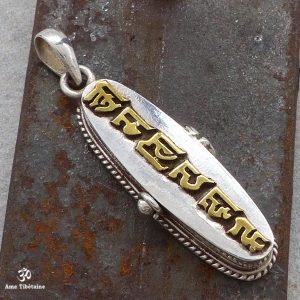 PA389 Pendentif Argent Massif Ghau Mantra Tibétain – Image 5