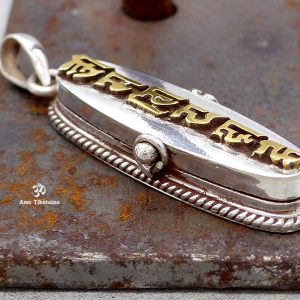 PA389 Pendentif Argent Massif Ghau Mantra Tibétain – Image 3
