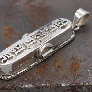 PA388 Pendentif Argent Massif Ghau Mantra Tibétain – Image 3