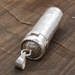 PA392 Pendentif Argent Massif Ghau Om Roue de la Loi – Image 3