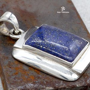 PA317 Pendentif Tibétain Argent Massif Lapis Lazuli – Image 3