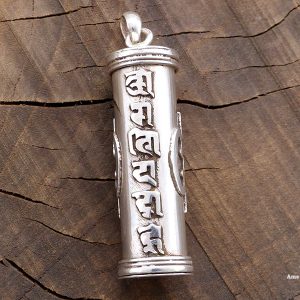 PA323 Pendentif Argent Massif Mantra Tibétain Mandala – Image 1