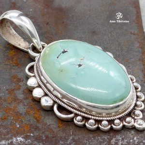 PA365 Pendentif Tibétain Argent Massif Turquoise – Image 2