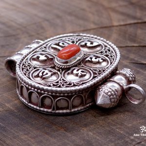 PA265 Pendentif Argent Massif Ghau Mantra Tibétain Om Mani Padme Hum – Image 2