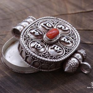 PA265 Pendentif Argent Massif Ghau Mantra Tibétain Om Mani Padme Hum – Image 4