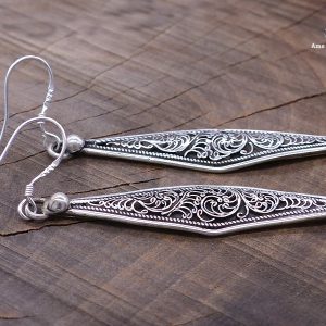 BdOA88 Boucles d’Oreille Tibétaines Argent Massif – Image 6