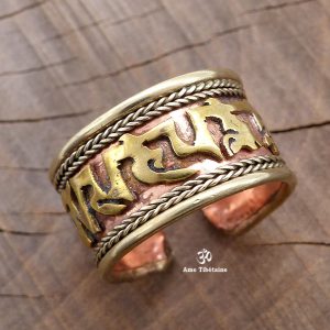 BD62 Bague Mantra Tibétain Om Mani Padme Hum – Image 1