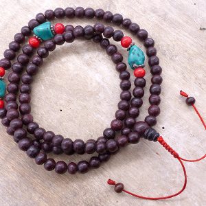 Mala169 Mala de Prières Bois Tibet – Image 1