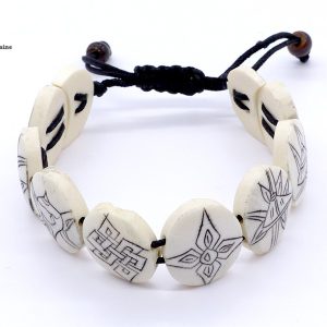 BRD211 Bracelet Tibétain Signes Auspicieux Astamangala – Image 1