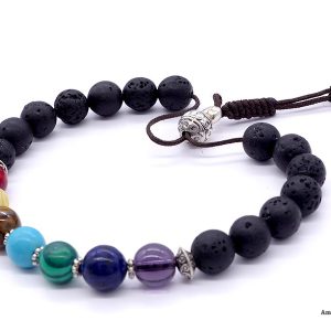 BrMala304 Bracelet Mala 7 Chakras Pierre de Lave – Image 7