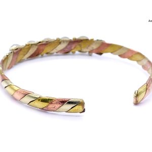 BRD344 Bracelet Tibétain Métal Argenté Cuivre Laiton – Image 3