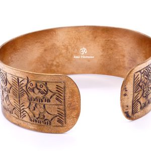 BRD385 Bracelet Tibétain Cuivre Chhepu Astamangala Signes Auspicieux du Bouddhisme – Image 3