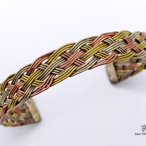 BRD182 Bracelet Tibétain Métal Argenté Cuivre Laiton – Image 1