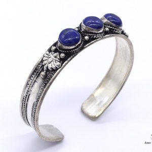 BRD352 Bracelet Tibétain Métal Argenté – Image 4