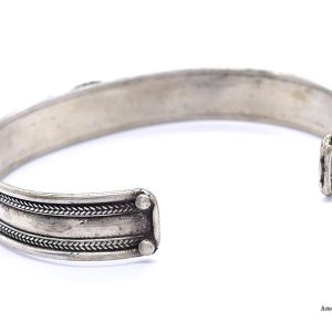 BRD353 Bracelet Tibétain Métal Argenté – Image 6