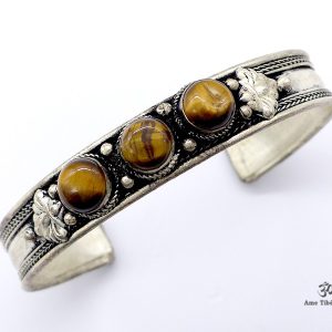 BRD355 Bracelet Tibétain Métal Argenté – Image 1