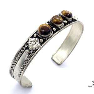 BRD355 Bracelet Tibétain Métal Argenté – Image 5