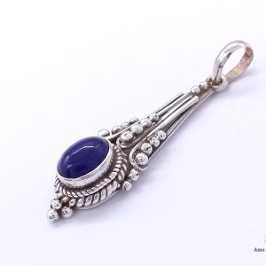 PA233 Pendentif Tibétain Argent Massif Lapis Lazuli – Image 4